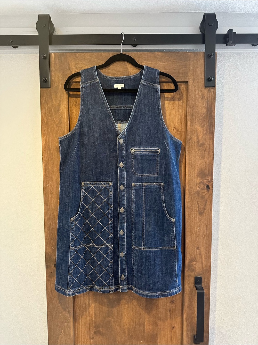 Pilcro Dark Blue Denim Button-Up Mini Dress